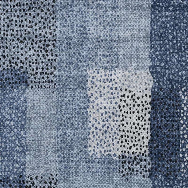 5' X 8' Denim Blue And Blue Abstract Washable Indoor Outdoor Area Rug Homeroots Outdoor