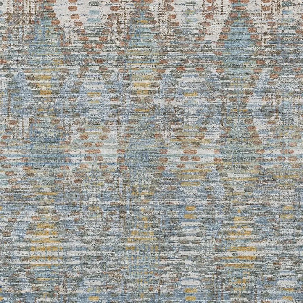 5' X 8' Denim Blue And Blue Floral Medallion Washable Indoor Outdoor Area Rug Homeroots Outdoor