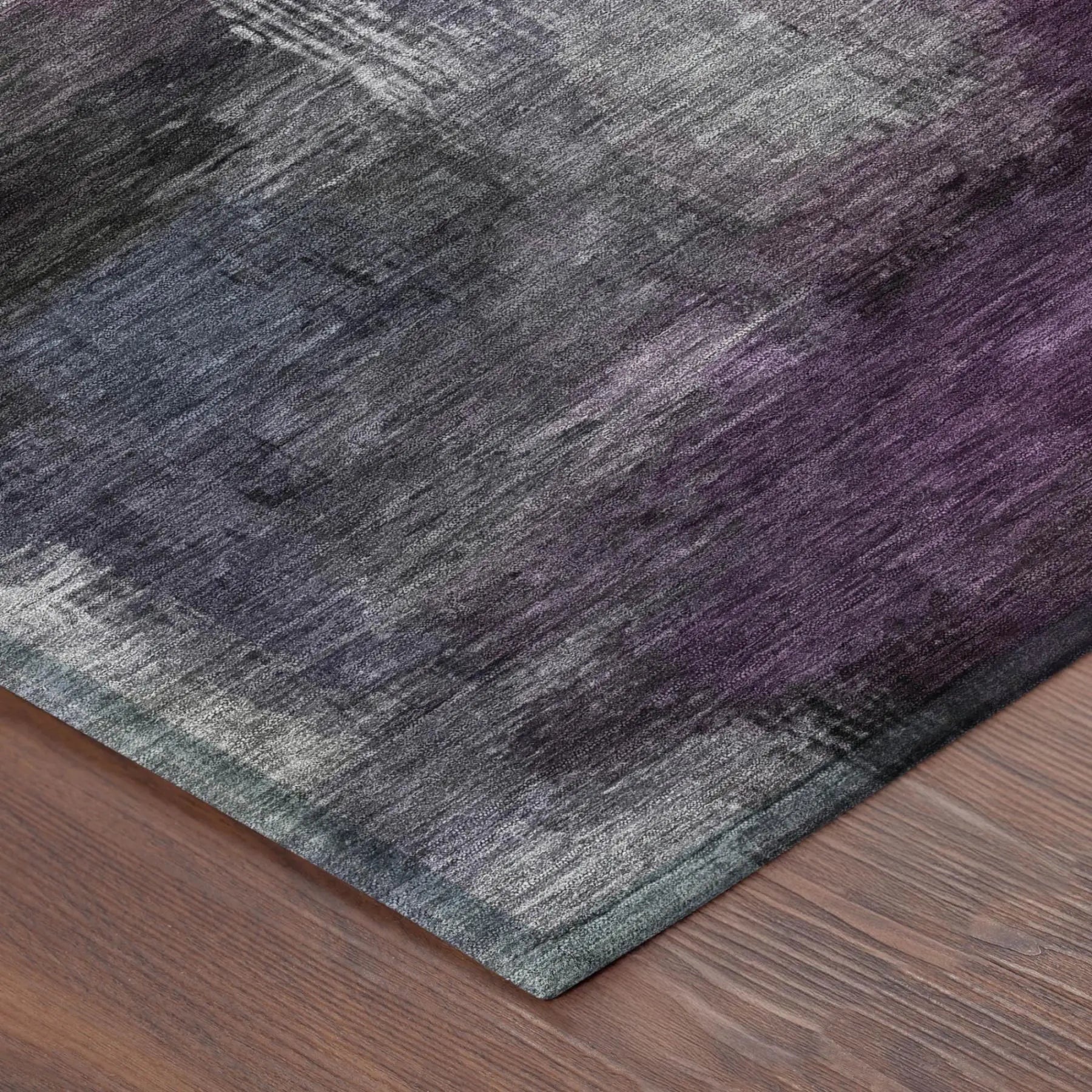 5' X 8' Eggplant And Purple Abstract Washable Indoor Outdoor Area Rug Homeroots Outdoor