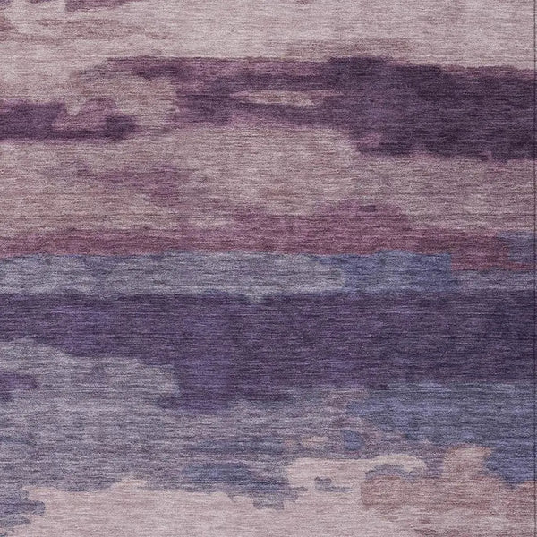5' X 8' Eggplant And Purple Abstract Washable Indoor Outdoor Area Rug Homeroots Outdoor
