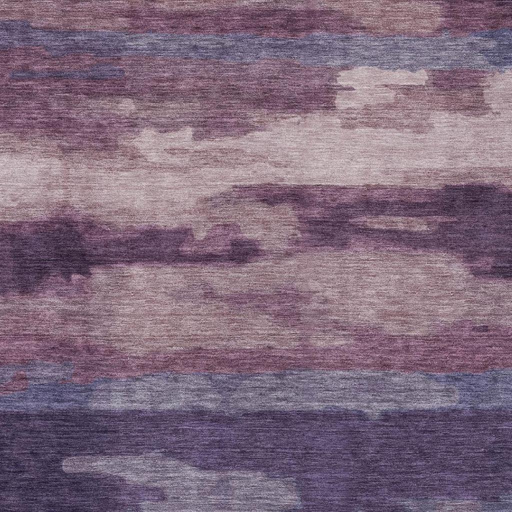 5' X 8' Eggplant And Purple Abstract Washable Indoor Outdoor Area Rug Homeroots Outdoor