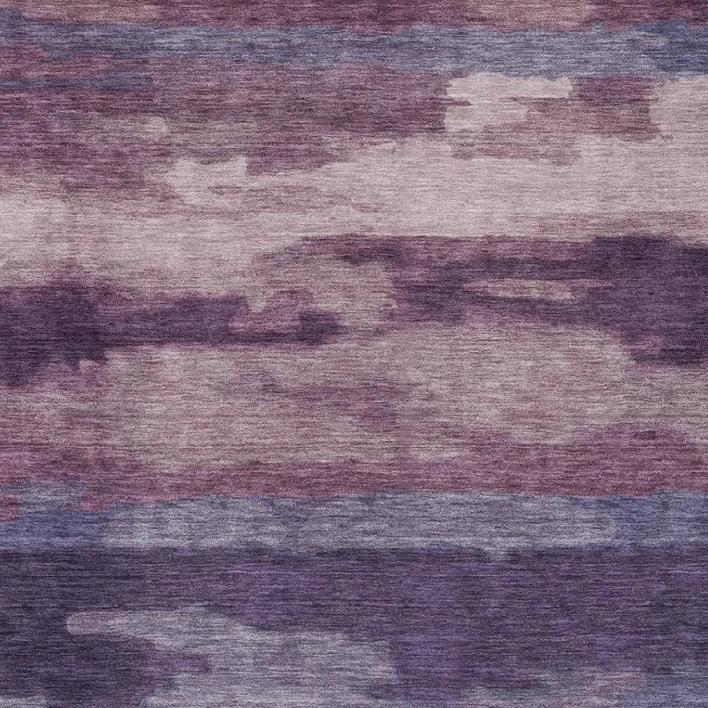 5' X 8' Eggplant And Purple Abstract Washable Indoor Outdoor Area Rug Homeroots Outdoor