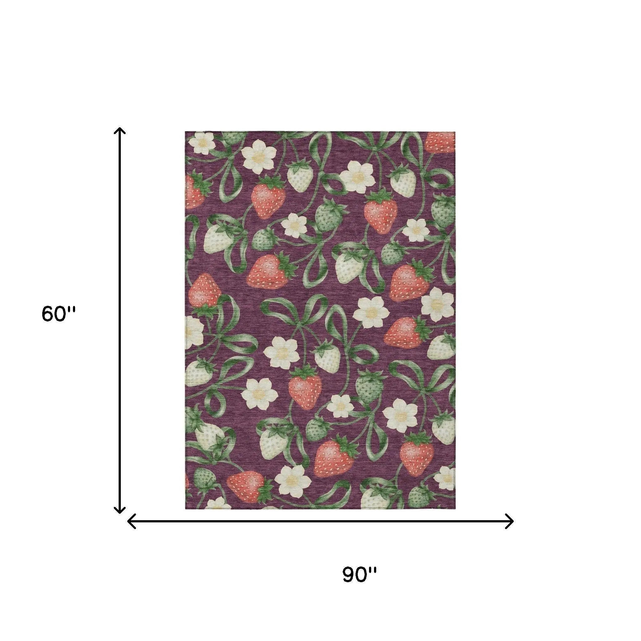 5' X 8' Eggplant And Purple Floral Washable Indoor Outdoor Area Rug Homeroots Outdoor