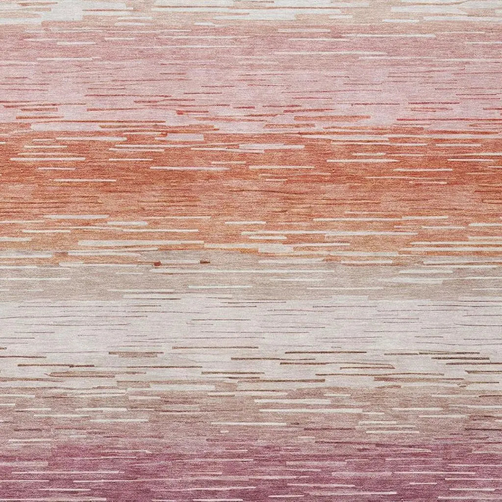 5' X 8' Eggplant And Purple Striped Washable Indoor Outdoor Area Rug Homeroots Outdoor