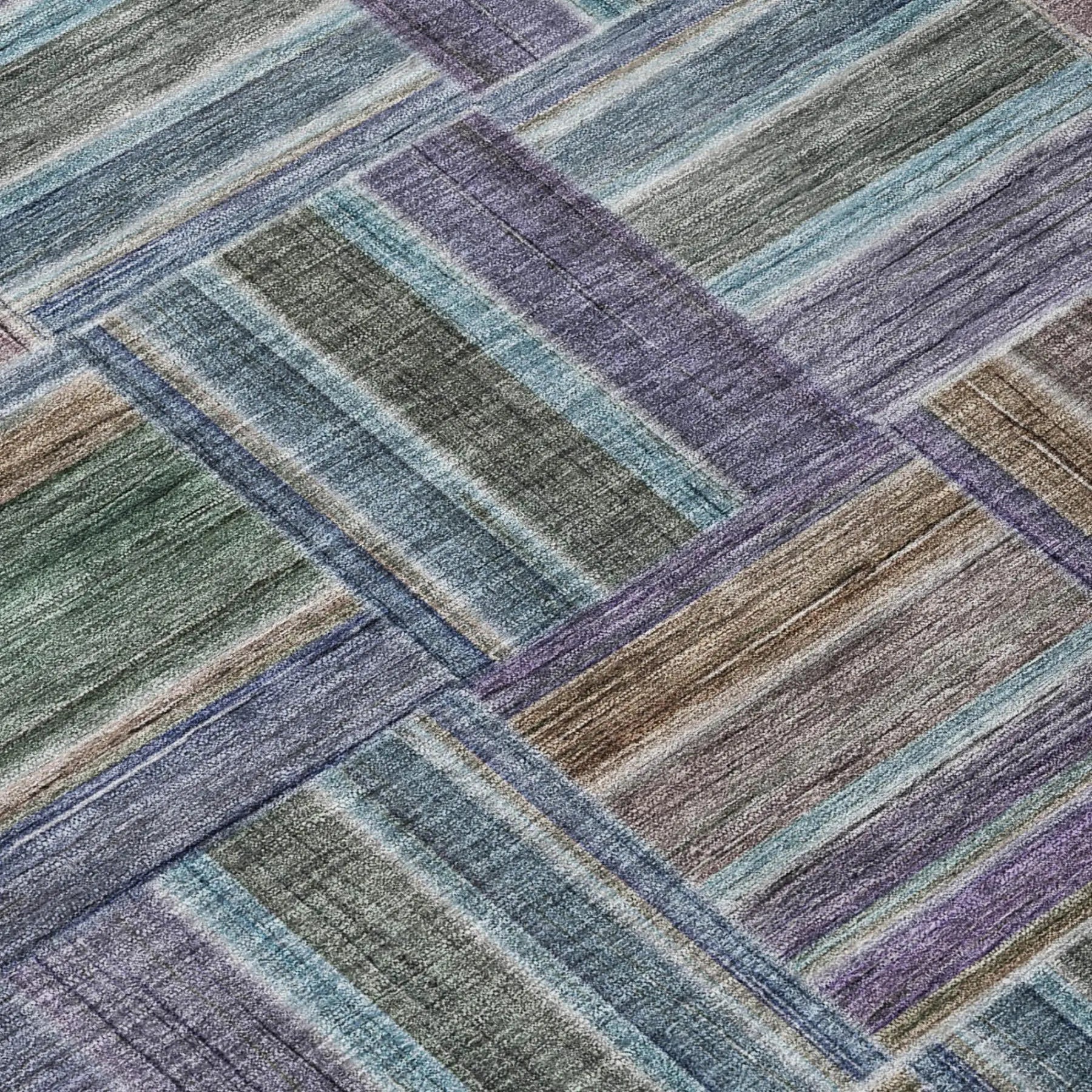 5' X 8' Fern Green And Green Geometric Washable Indoor Outdoor Area Rug Homeroots Outdoor