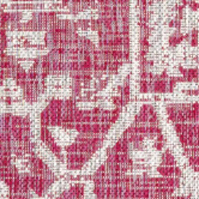 5' X 8' Fuchsia And Light Gray Medallion Indoor Outdoor Area Rug Homeroots Outdoor