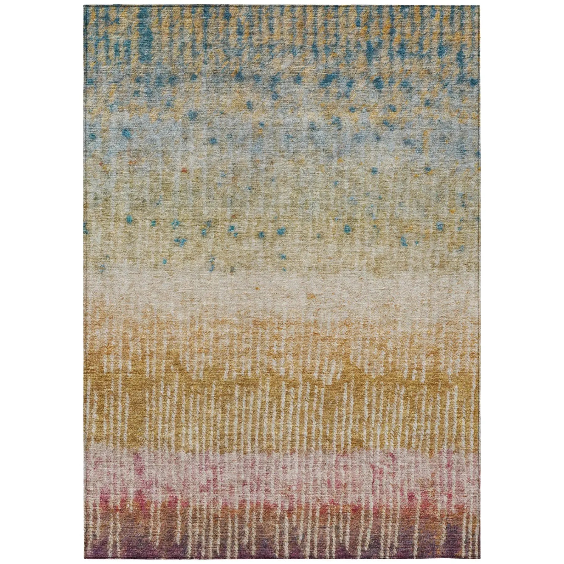 5' X 8' Gold And Beige Abstract Washable Indoor Outdoor Area Rug Homeroots Outdoor