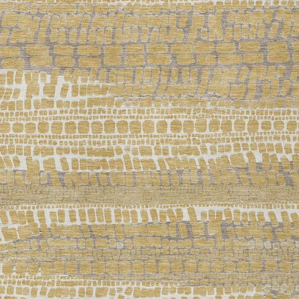 5' X 8' Gold And Beige Abstract Washable Indoor Outdoor Area Rug Homeroots Outdoor