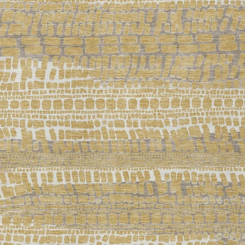5' X 8' Gold And Beige Abstract Washable Indoor Outdoor Area Rug Homeroots Outdoor