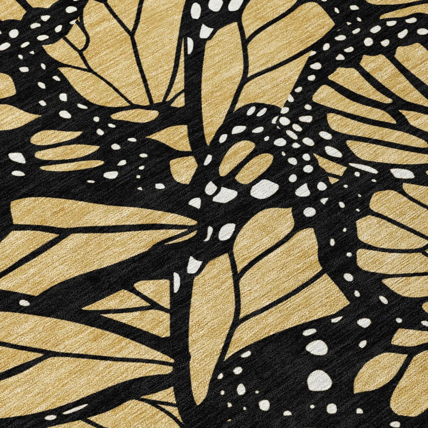 5' X 8' Gold And Black Animal Print Washable Indoor Outdoor Area Rug Homeroots Outdoor