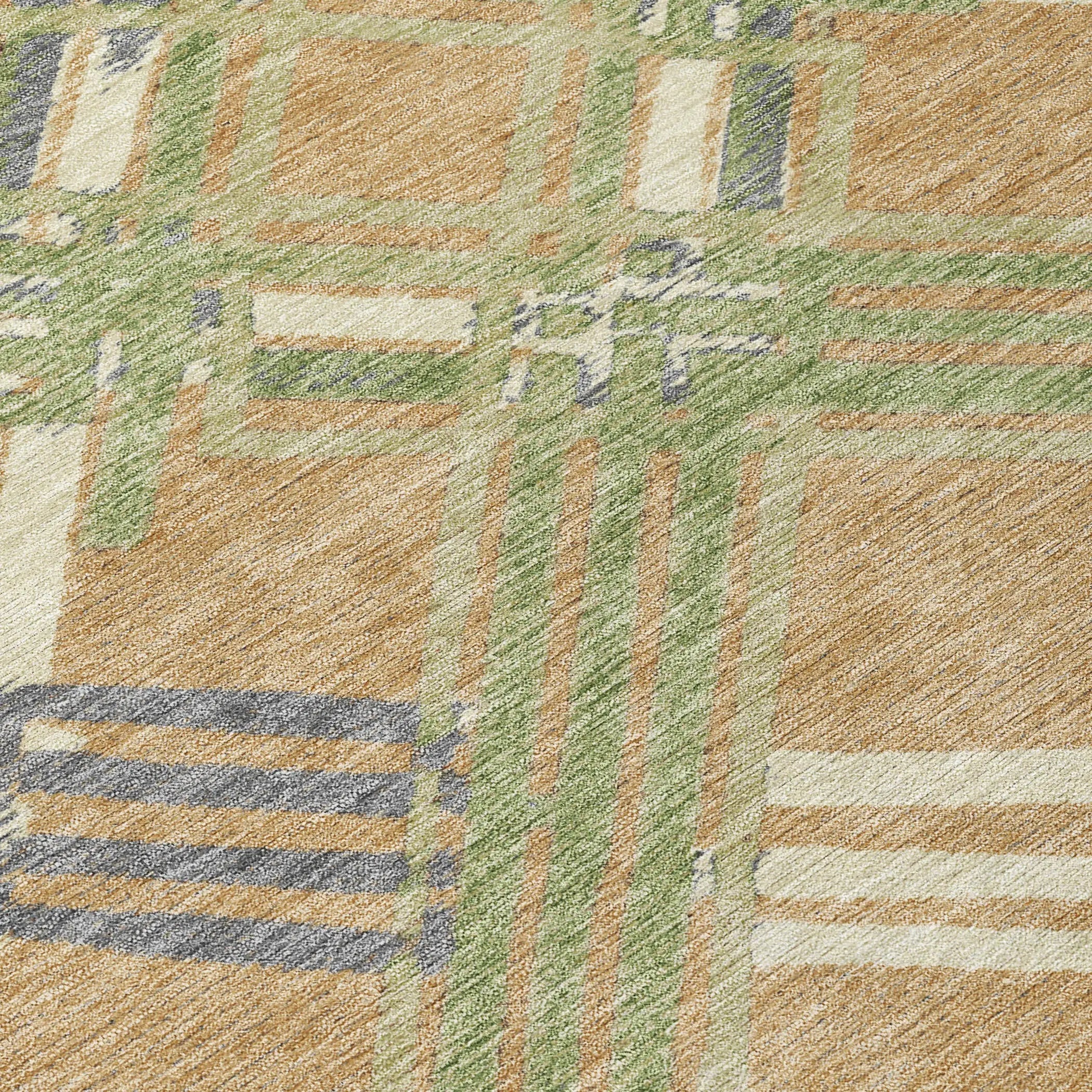 5' X 8' Gold And Brown Geometric Washable Indoor Outdoor Area Rug Homeroots Outdoor