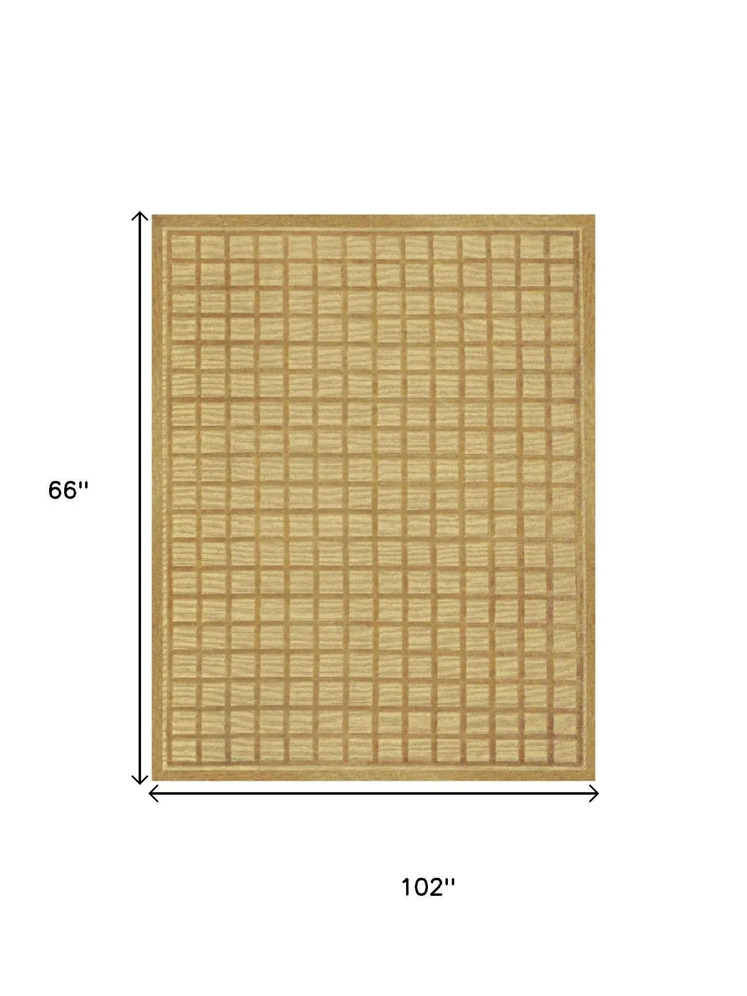 5' X 8' Gold And Brown Wool Geometric Hand Knotted Area Rug Homeroots Home Decor
