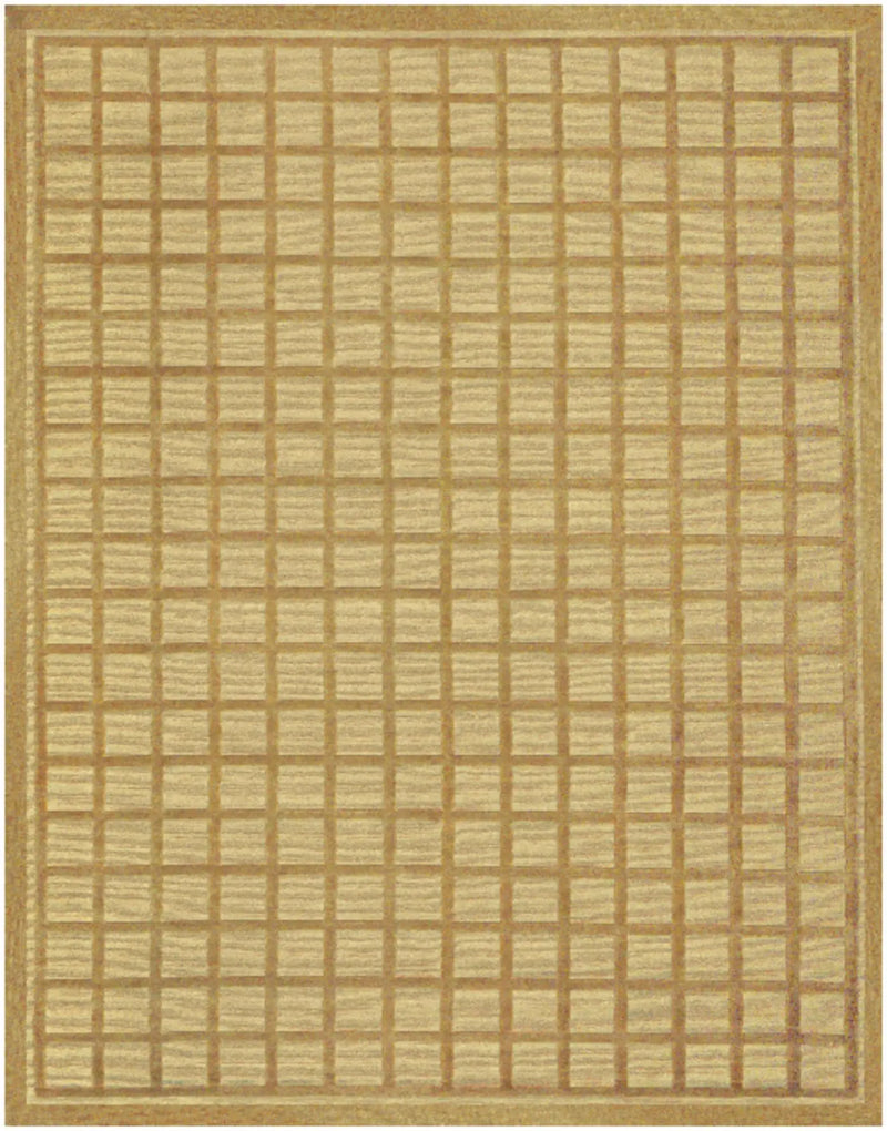 5' X 8' Gold And Brown Wool Geometric Hand Knotted Area Rug Homeroots Home Decor