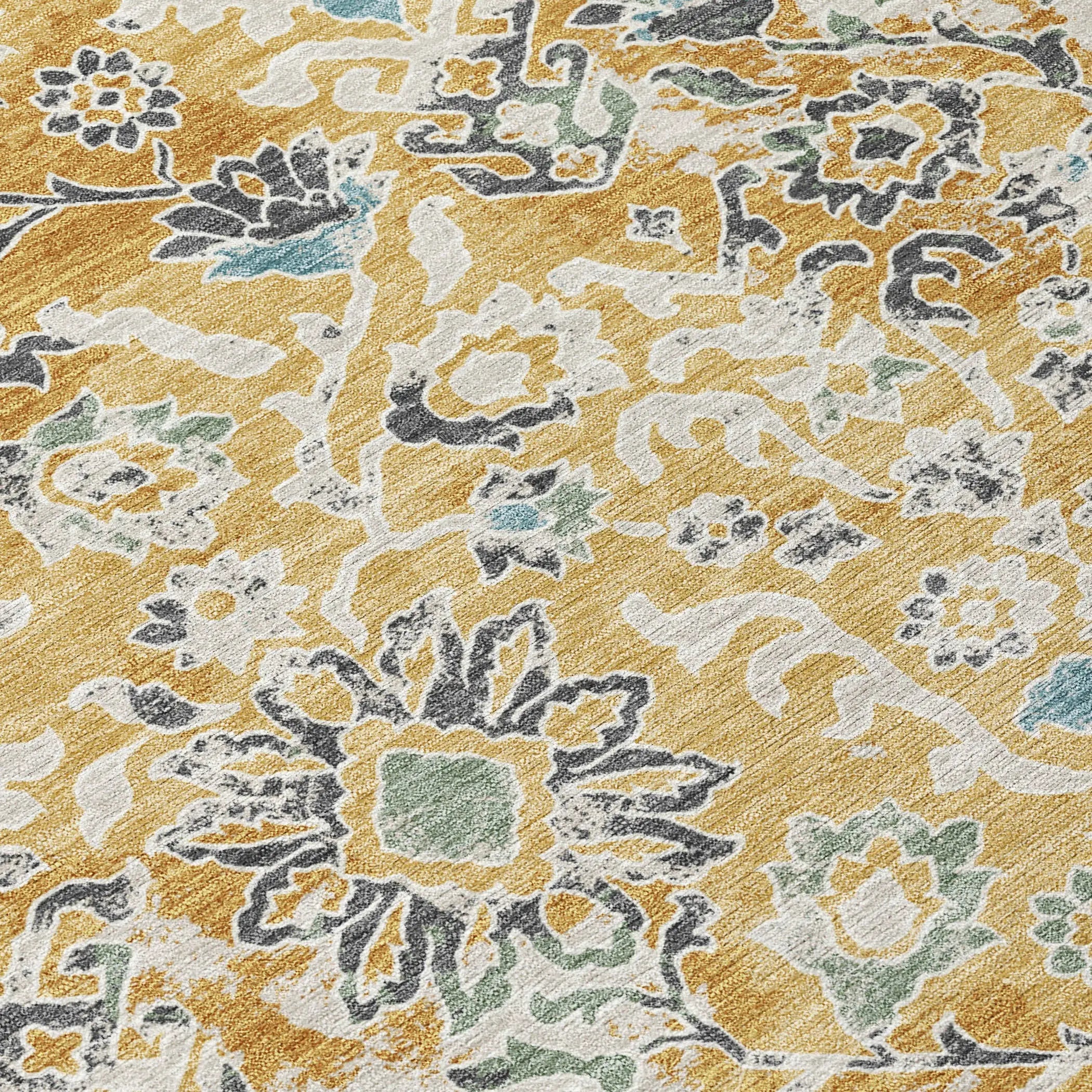 5' X 8' Gold And Ivory Geometric Washable Indoor Outdoor Area Rug Homeroots Outdoor