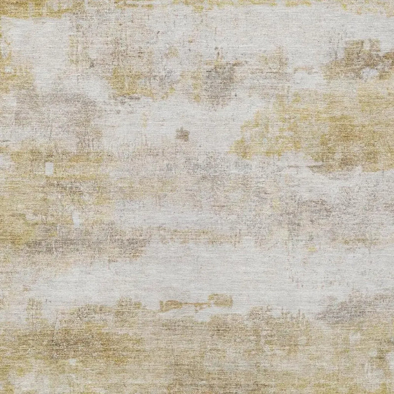 5' X 8' Gold And Linen Abstract Washable Indoor Outdoor Area Rug Homeroots Outdoor