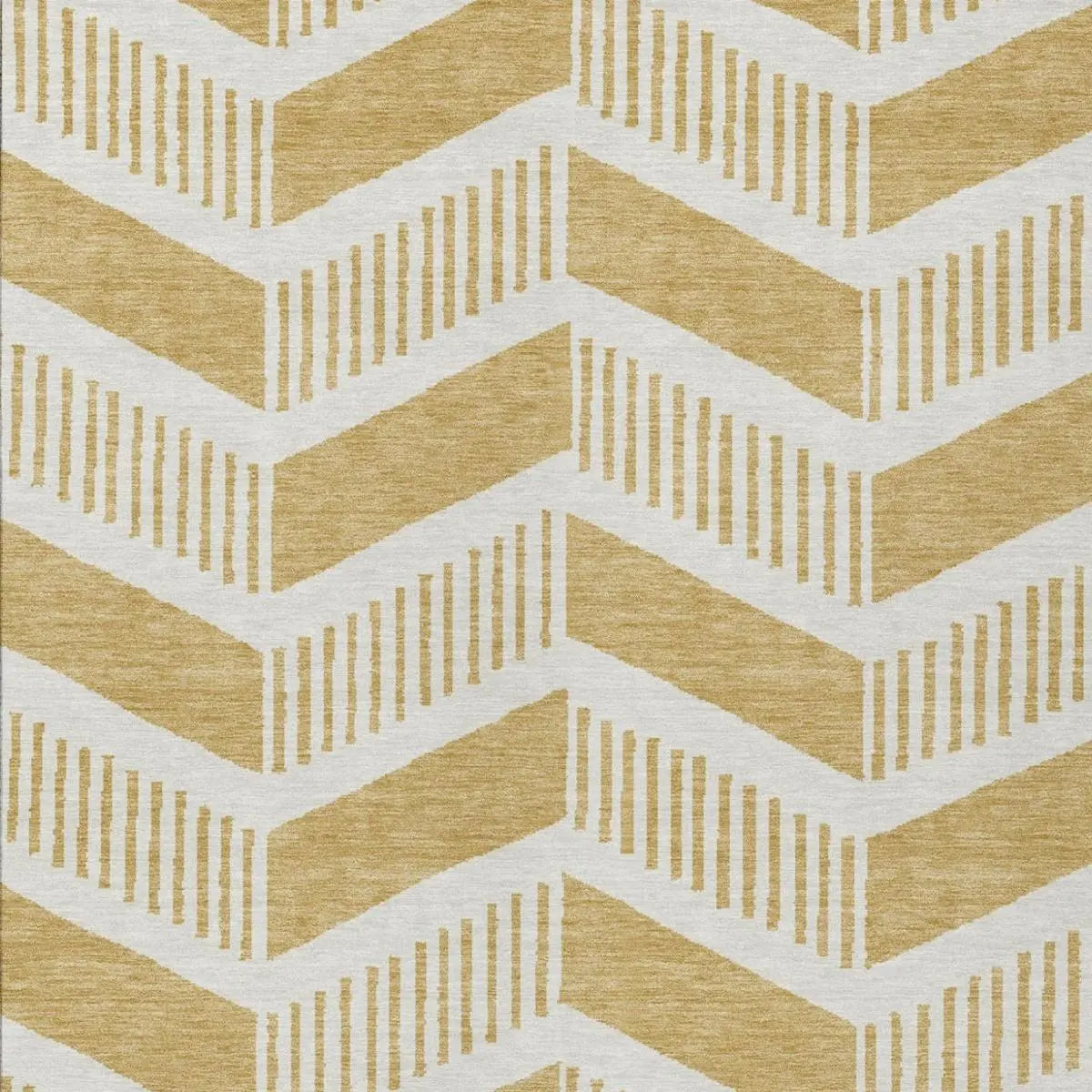 5' X 8' Gold And Linen Geometric Washable Indoor Outdoor Area Rug Homeroots Outdoor