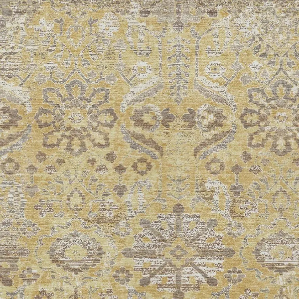 5' X 8' Gold And Wheat Damask Washable Indoor Outdoor Area Rug Homeroots Outdoor