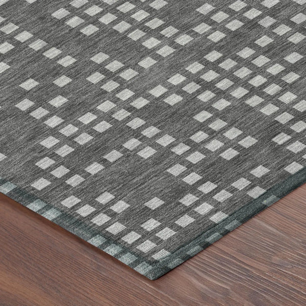 5' X 8' Graphite And Gray Abstract Washable Indoor Outdoor Area Rug Homeroots Outdoor