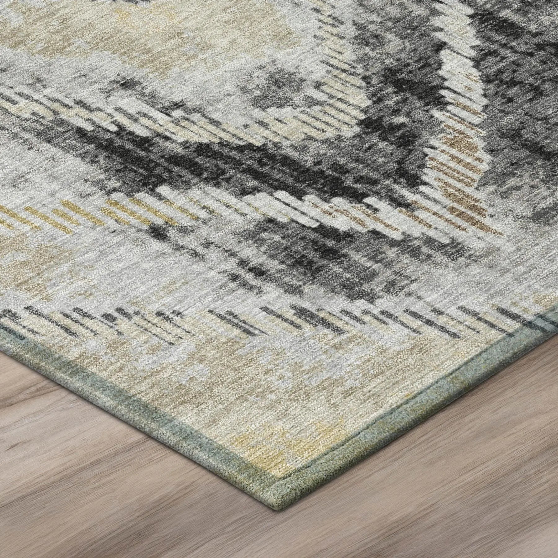 5' X 8' Graphite And Gray Abstract Washable Indoor Outdoor Area Rug Homeroots Outdoor