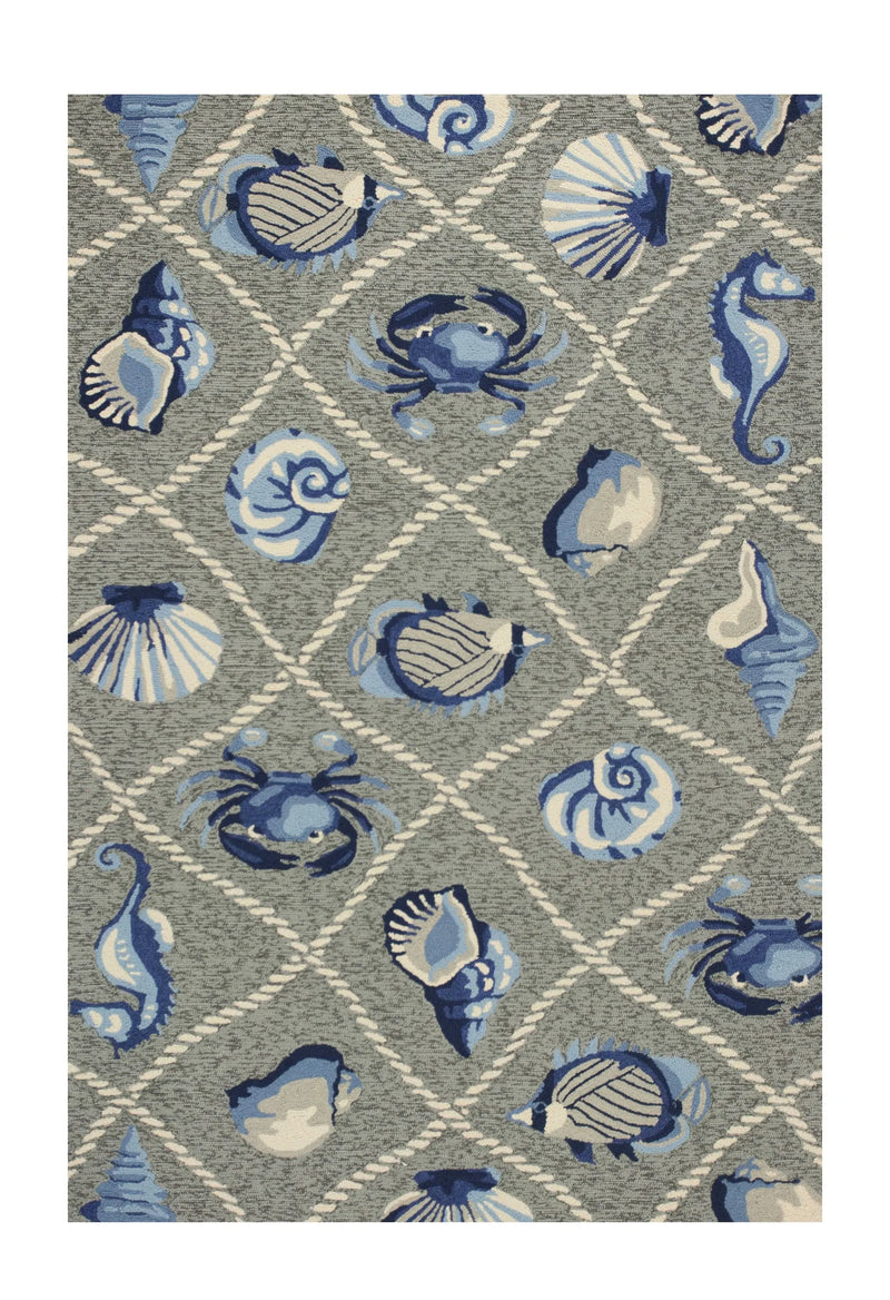 5' X 8' Gray Abstract Handmade Indoor Outdoor Area Rug Homeroots Outdoor