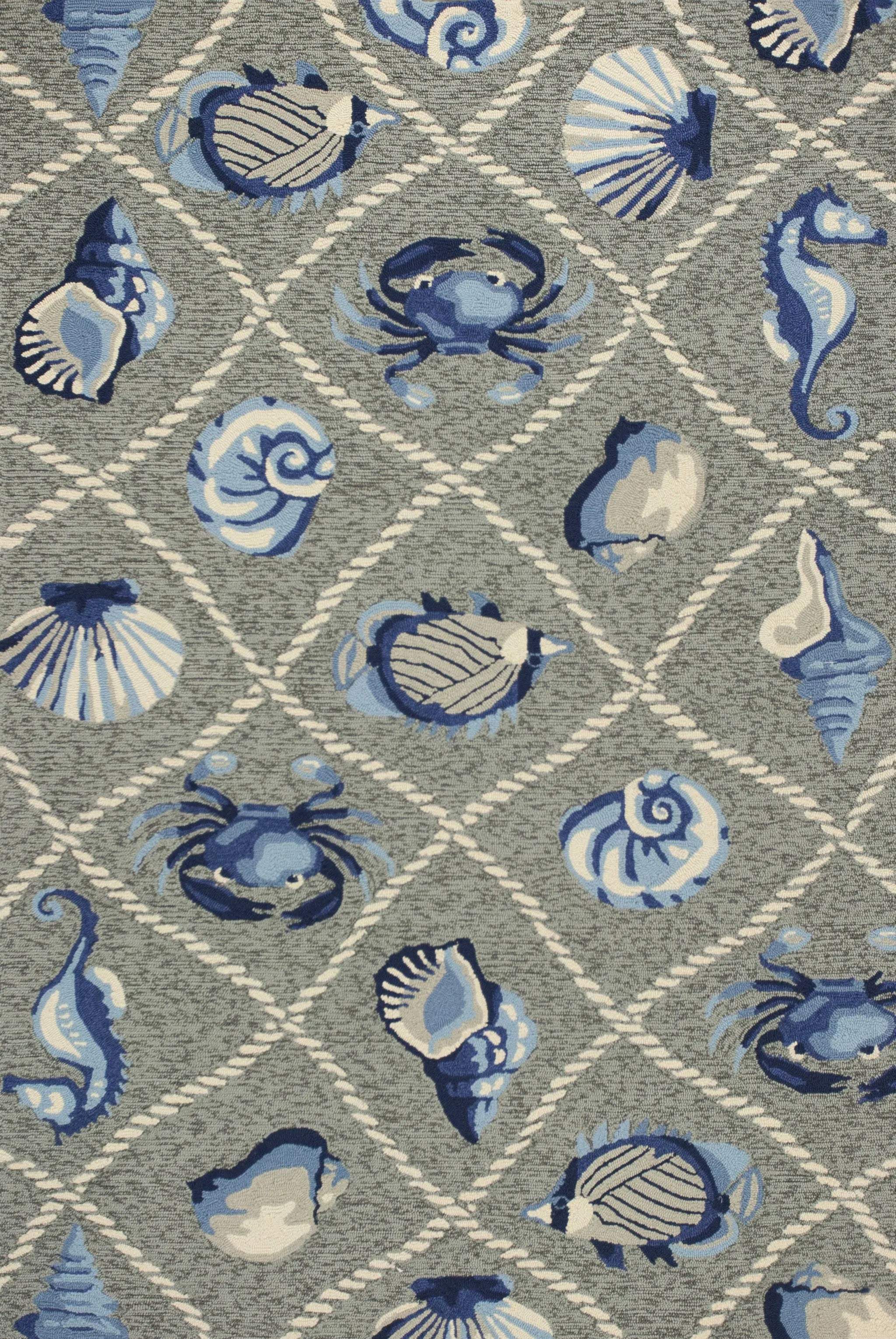 5' X 8' Gray Abstract Handmade Indoor Outdoor Area Rug Homeroots Outdoor