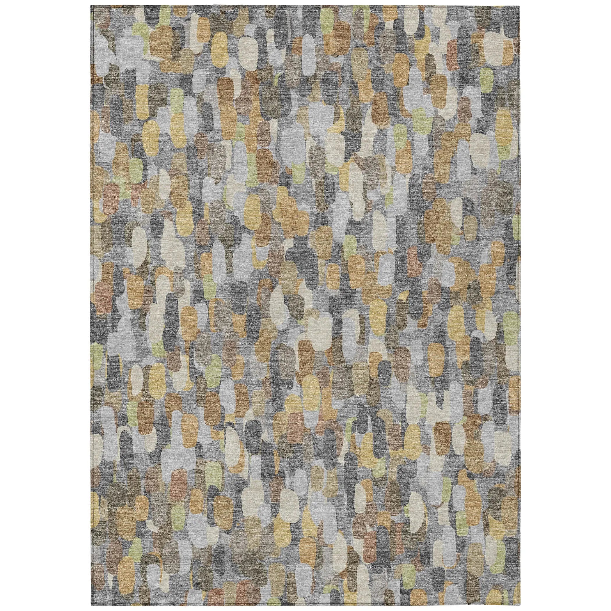 5' X 8' Gray And Beige Abstract Washable Indoor Outdoor Area Rug Homeroots Outdoor
