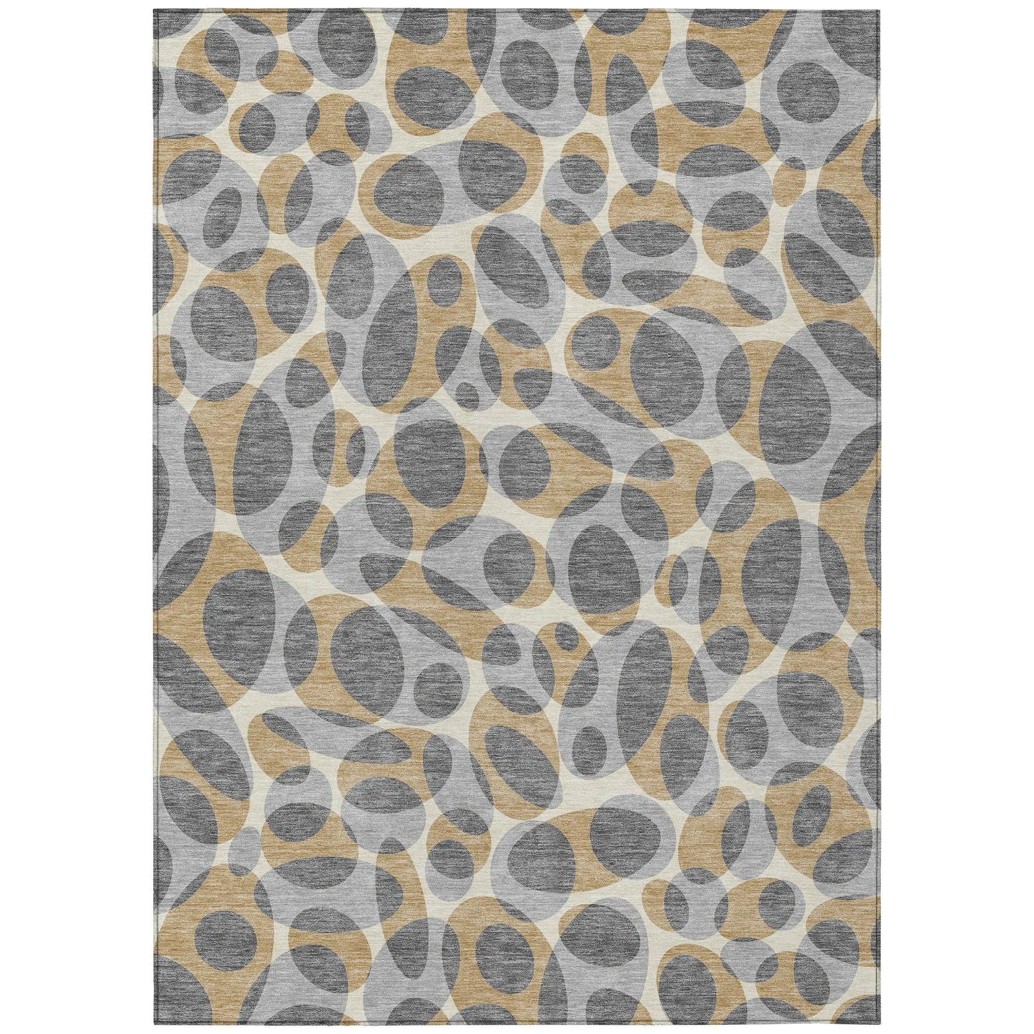 5' X 8' Gray And Beige Abstract Washable Indoor Outdoor Area Rug Homeroots Outdoor