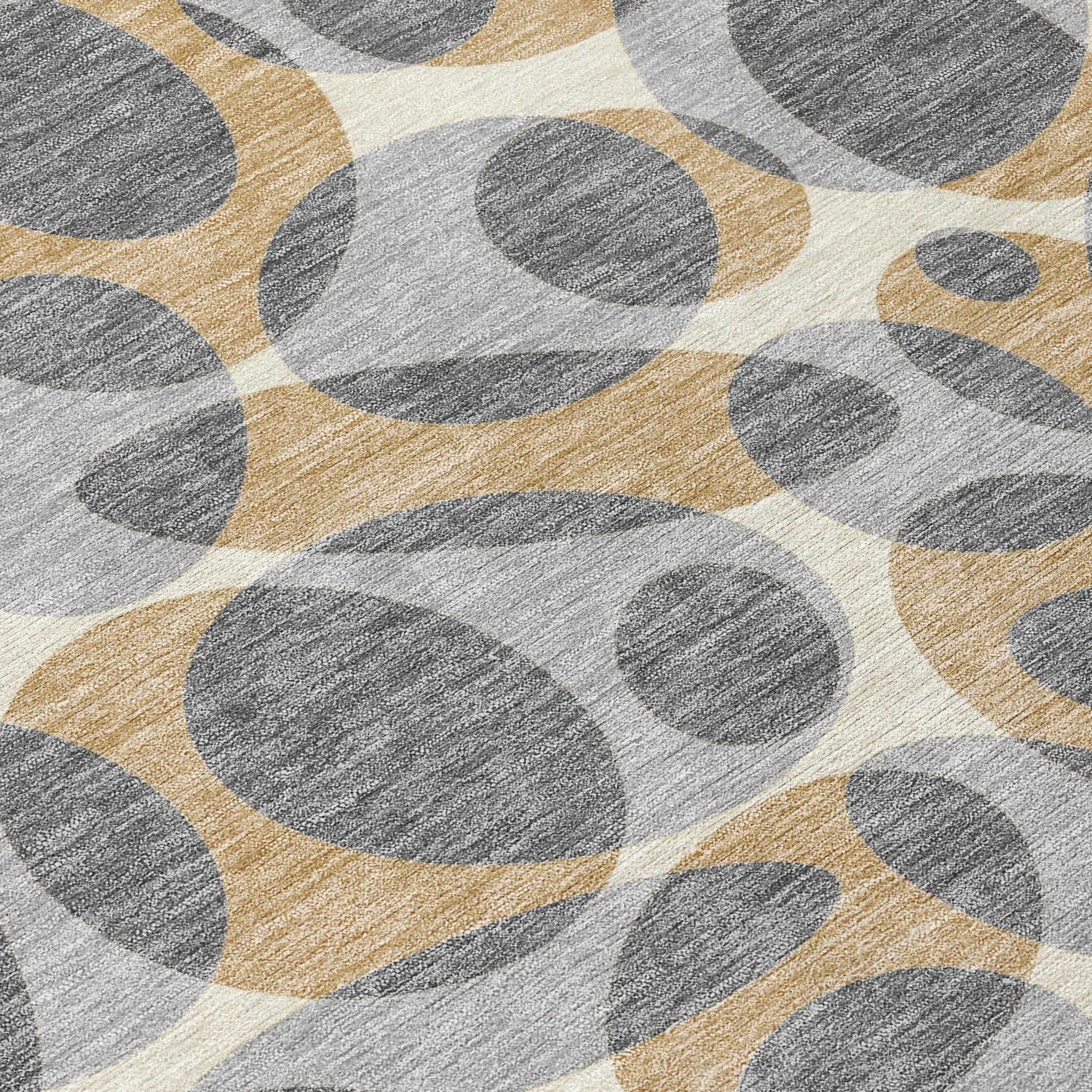 5' X 8' Gray And Beige Abstract Washable Indoor Outdoor Area Rug Homeroots Outdoor
