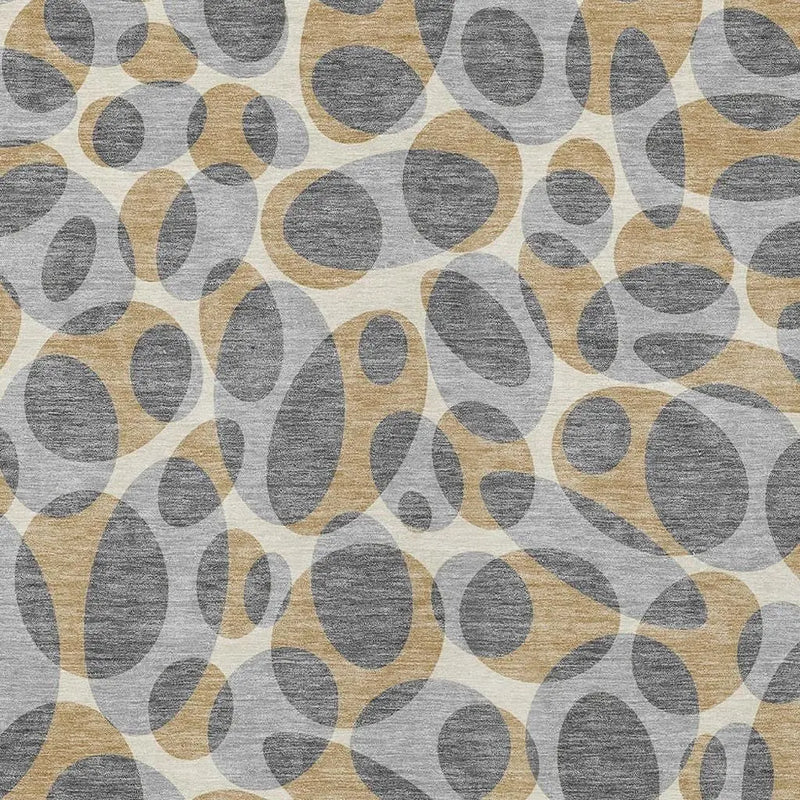 5' X 8' Gray And Beige Abstract Washable Indoor Outdoor Area Rug Homeroots Outdoor
