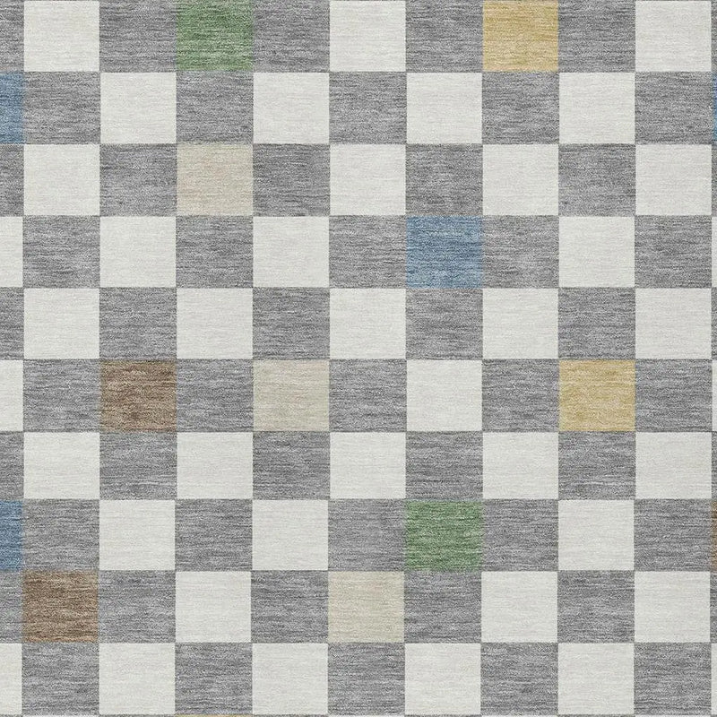 5' X 8' Gray And Beige Geometric Washable Indoor Outdoor Area Rug Homeroots Outdoor