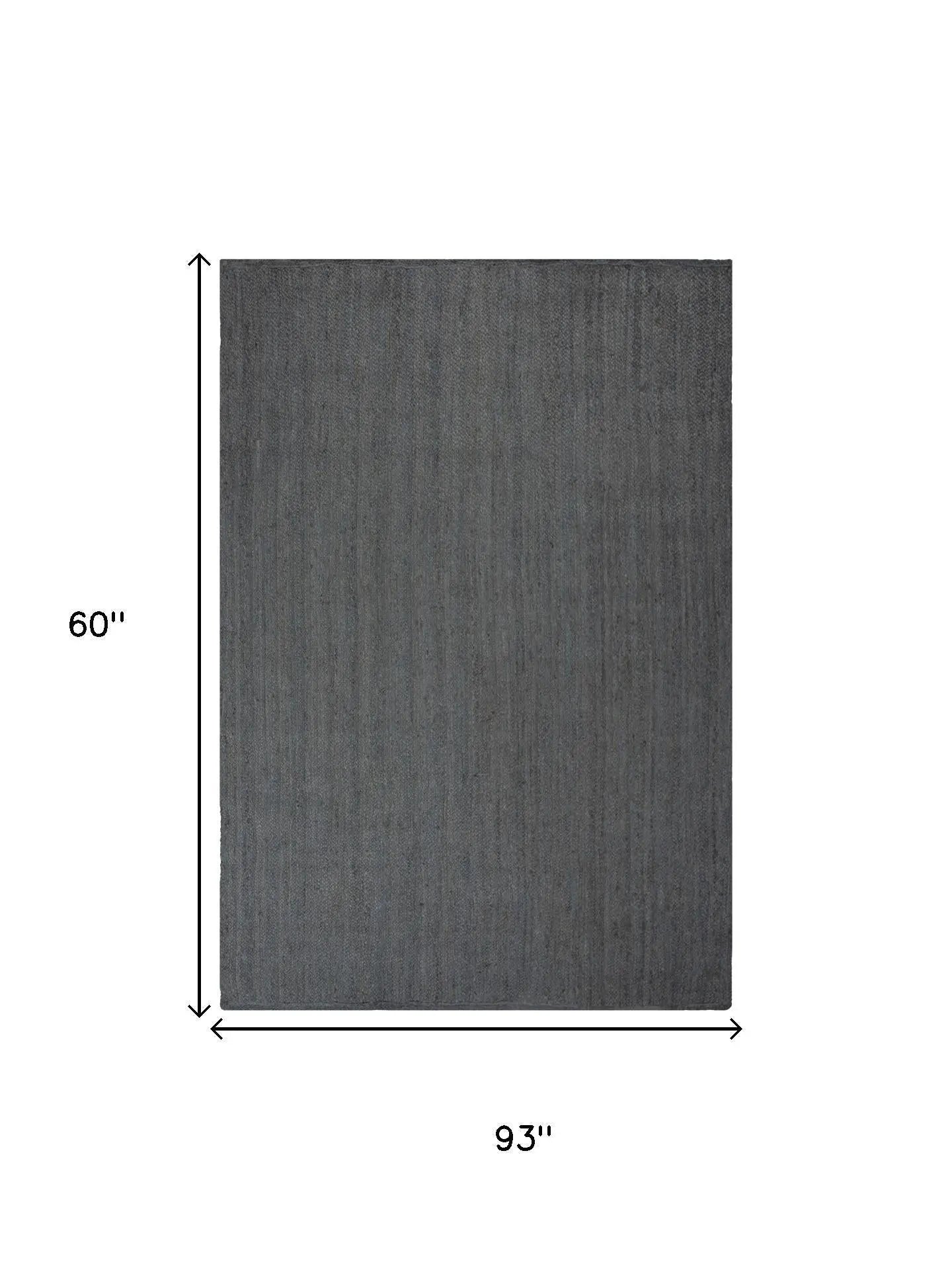 5' X 8' Gray And Beige Jute Hand Woven Area Rug Homeroots Home Decor