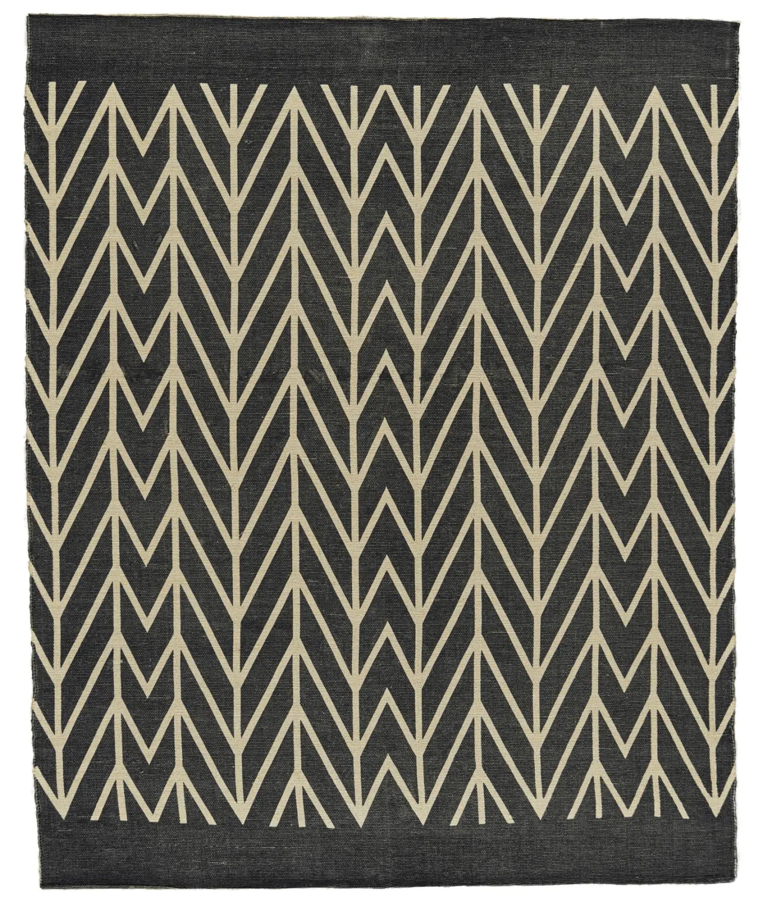 5' X 8' Gray And Black Chevron Hand Woven Area Rug Homeroots Home Decor