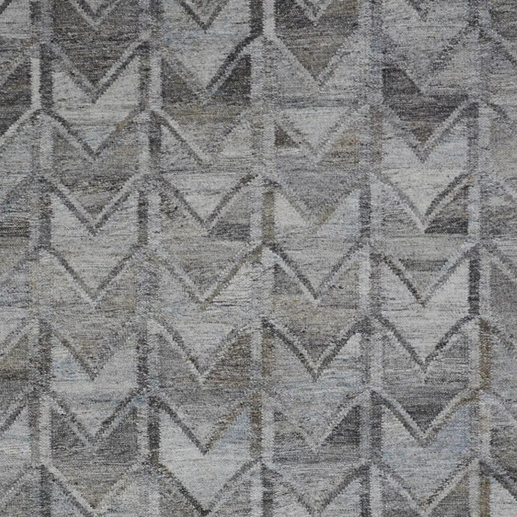 5' X 8' Gray And Black Geometric Hand Woven Area Rug With Fringe Homeroots Outdoor