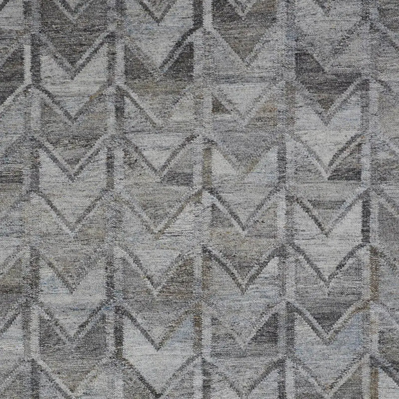5' X 8' Gray And Black Geometric Hand Woven Area Rug With Fringe Homeroots Outdoor