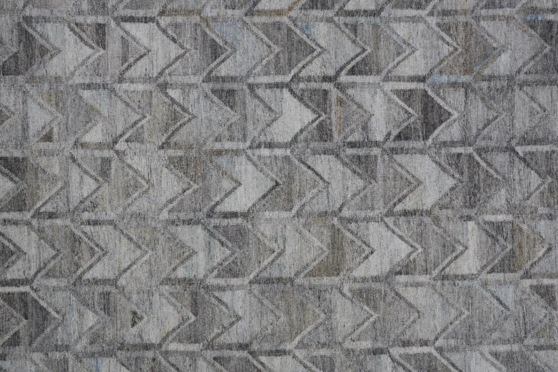 5' X 8' Gray And Black Geometric Hand Woven Area Rug With Fringe Homeroots Outdoor