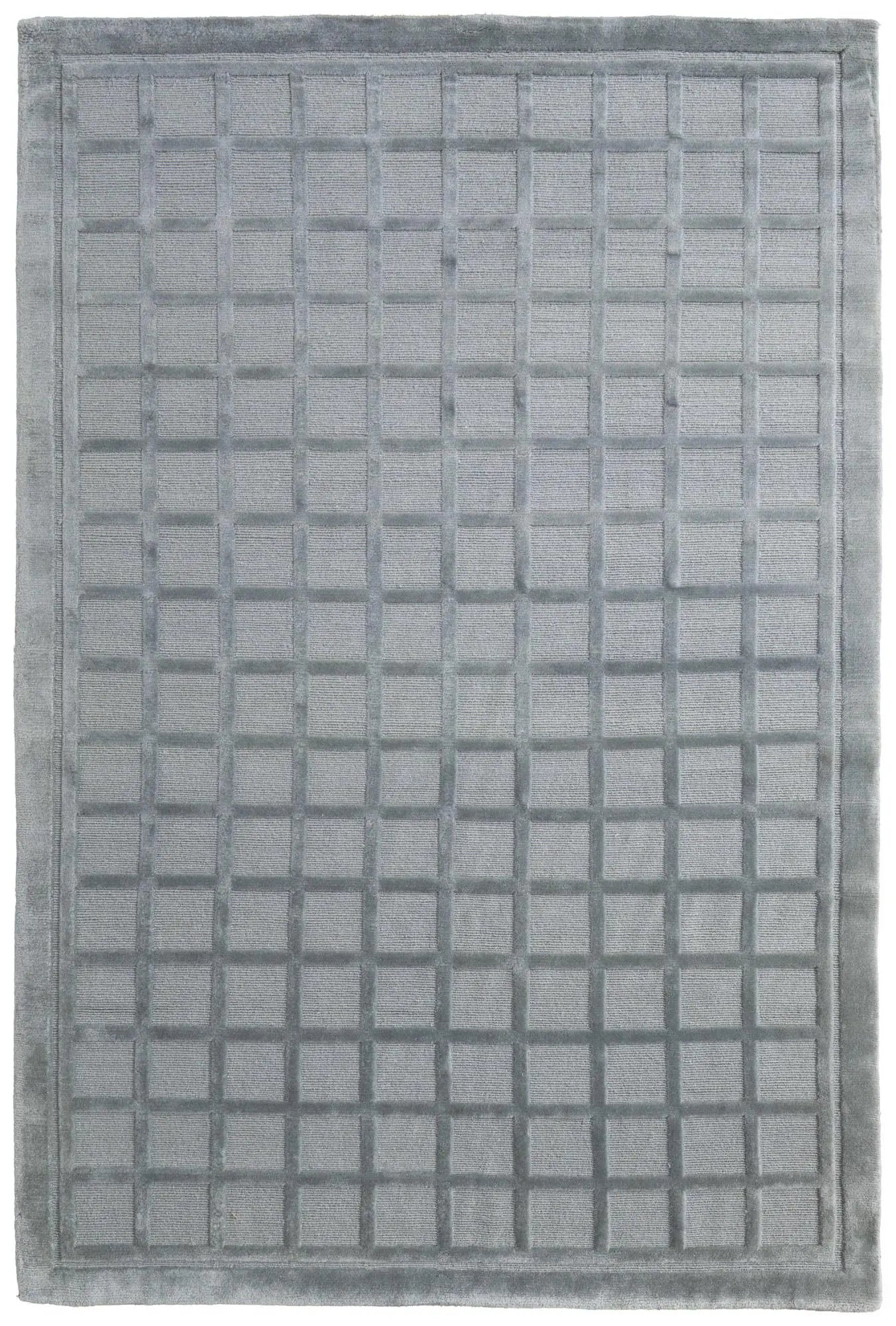 5' X 8' Gray And Blue Wool Geometric Hand Knotted Area Rug Homeroots Home Decor