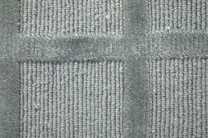 5' X 8' Gray And Blue Wool Geometric Hand Knotted Area Rug Homeroots Home Decor