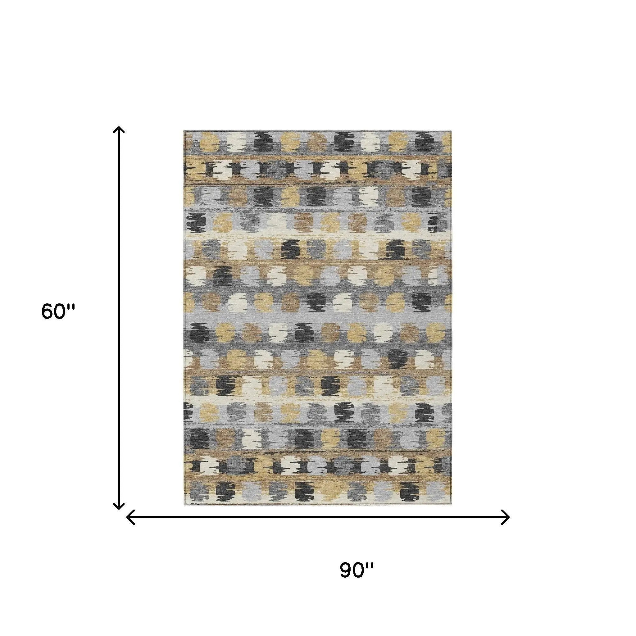 5' X 8' Gray And Brown Abstract Washable Indoor Outdoor Area Rug Homeroots Outdoor
