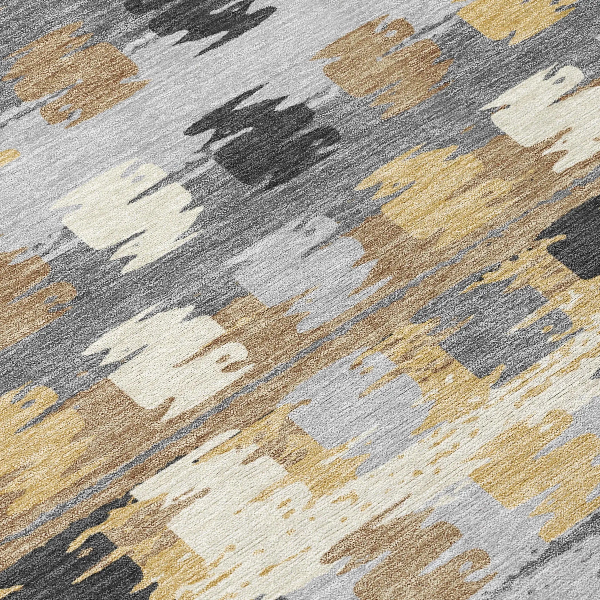 5' X 8' Gray And Brown Abstract Washable Indoor Outdoor Area Rug Homeroots Outdoor