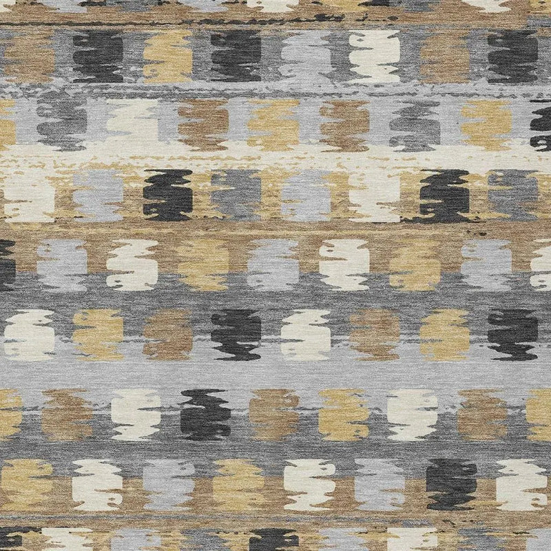 5' X 8' Gray And Brown Abstract Washable Indoor Outdoor Area Rug Homeroots Outdoor