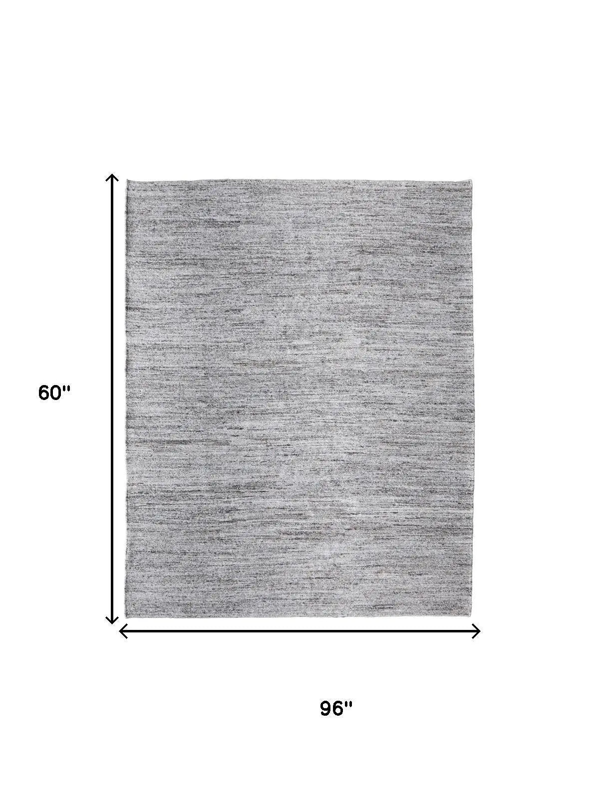 5' X 8' Gray And Brown Handmade Indoor Outdoor Area Rug Homeroots Outdoor
