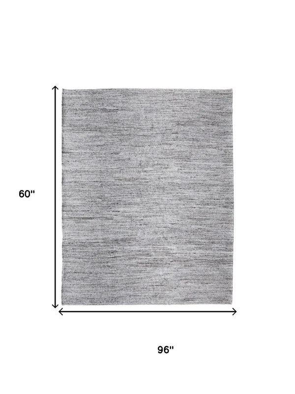 5' X 8' Gray And Brown Handmade Indoor Outdoor Area Rug Homeroots Outdoor