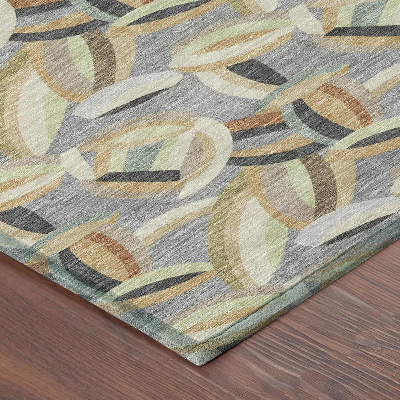 5' X 8' Gray And Charcoal Abstract Washable Indoor Outdoor Area Rug Homeroots Outdoor