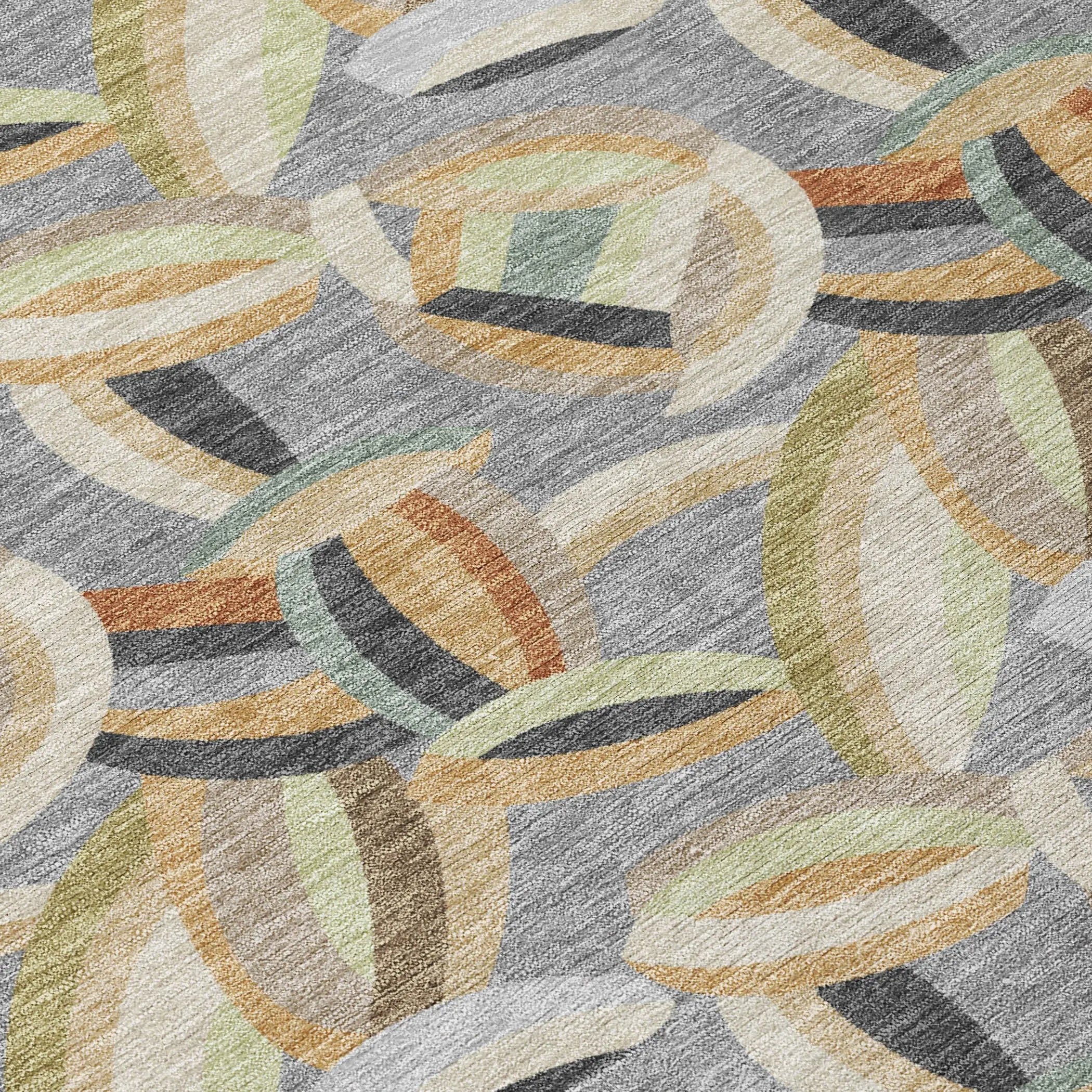 5' X 8' Gray And Charcoal Abstract Washable Indoor Outdoor Area Rug Homeroots Outdoor