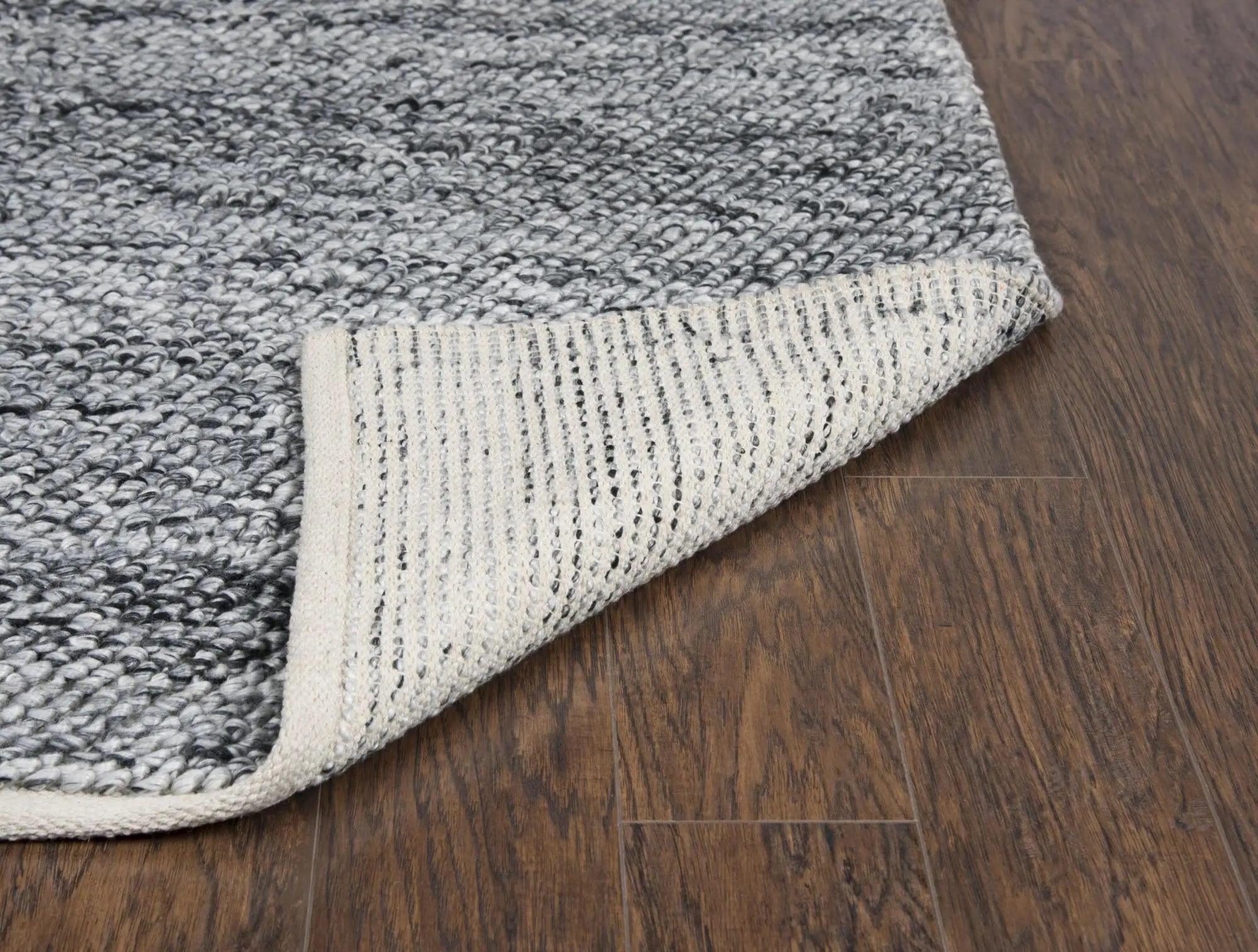 5' X 8' Gray And Charcoal Wool Hand Woven Area Rug Homeroots Home Decor