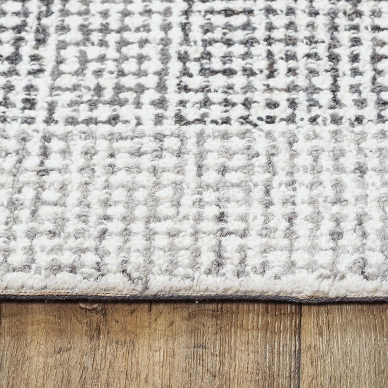 5' X 8' Gray And Dark Gray Wool Checkered Hand Tufted Area Rug Homeroots Home Decor
