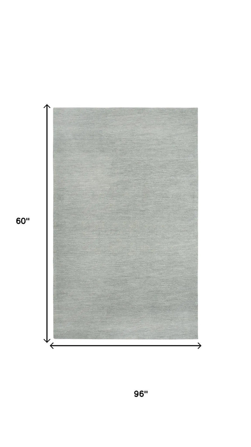 5' X 8' Gray And Dark Gray Wool Hand Tufted Area Rug Homeroots Home Decor