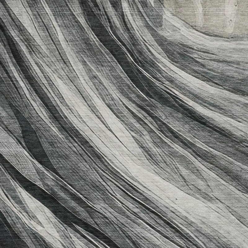 5' X 8' Gray And Graphite Abstract Washable Indoor Outdoor Area Rug Homeroots Outdoor