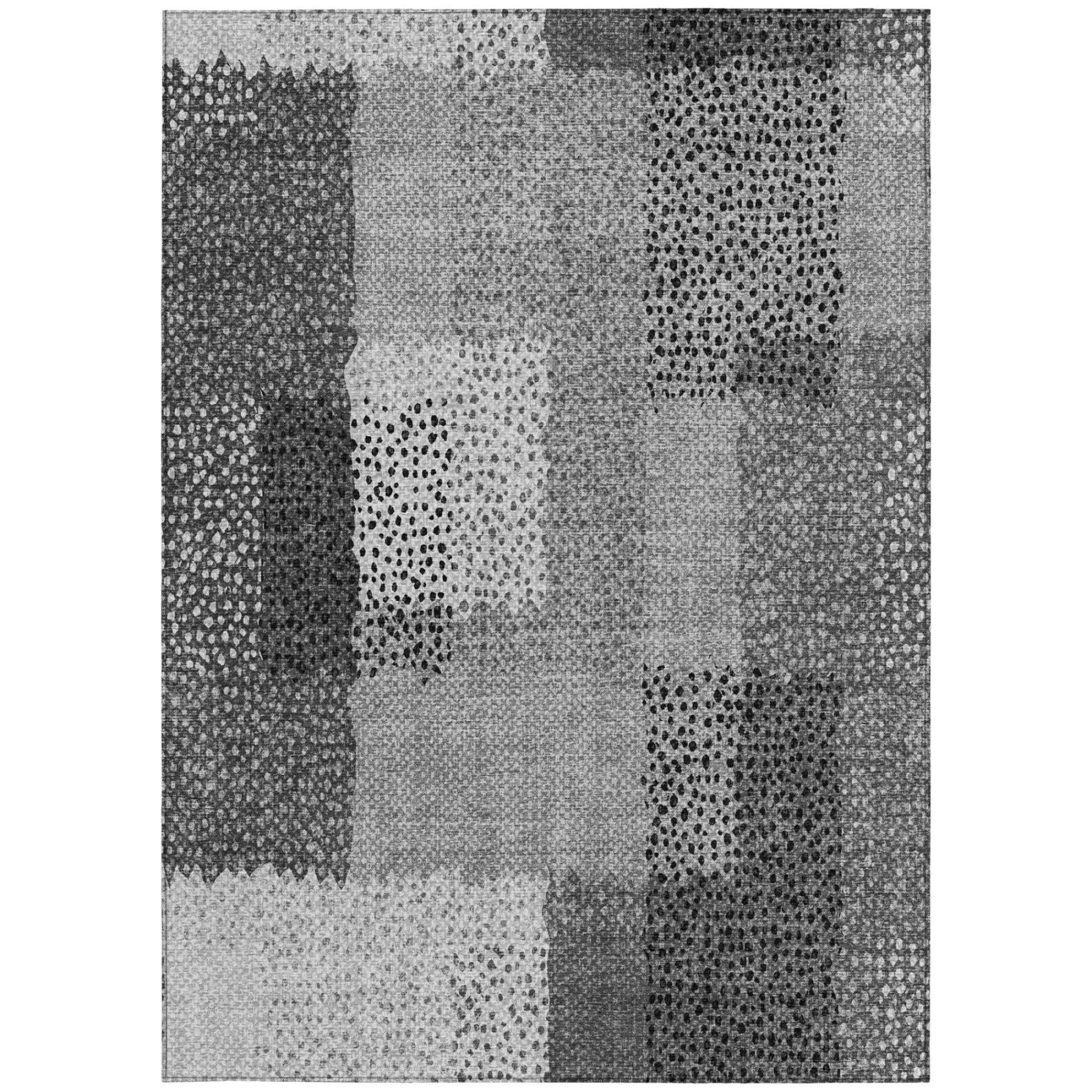 5' X 8' Gray And Graphite Abstract Washable Indoor Outdoor Area Rug Homeroots Outdoor