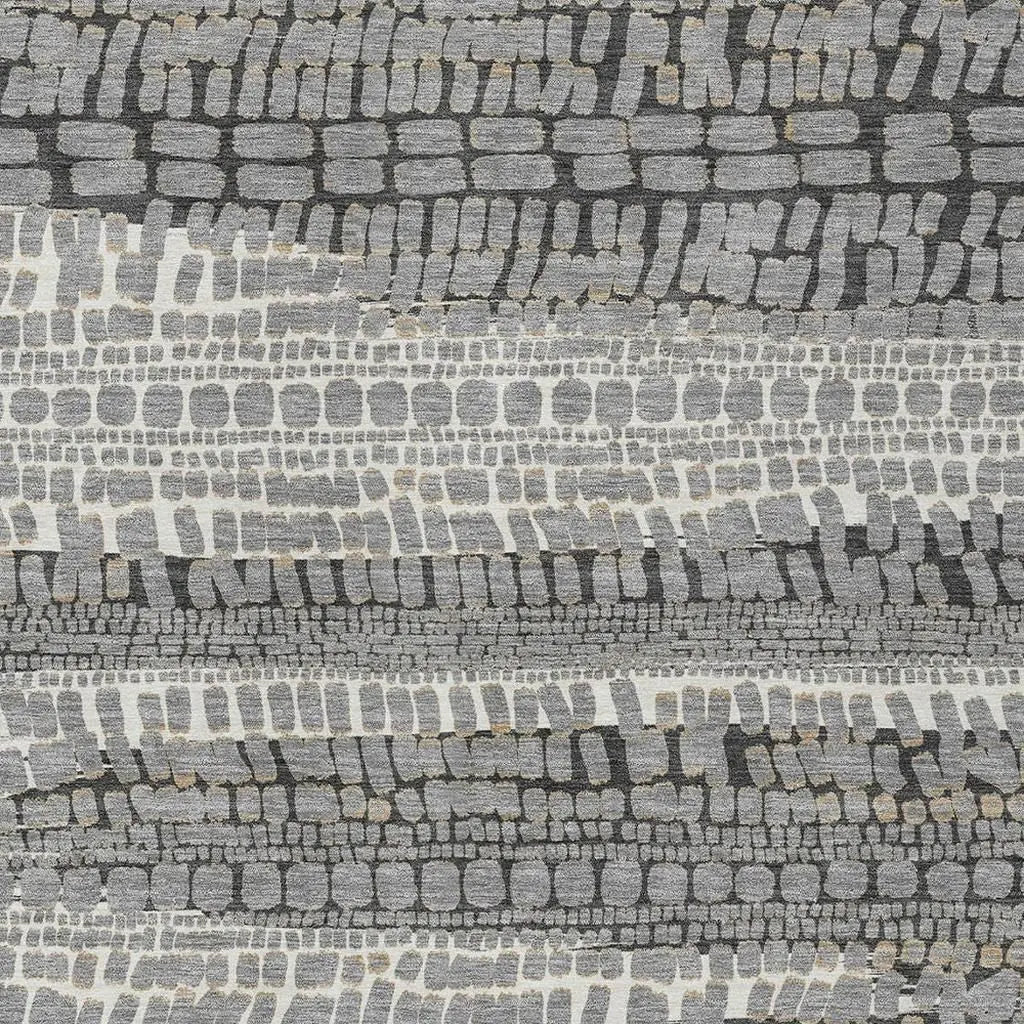 5' X 8' Gray And Graphite Abstract Washable Indoor Outdoor Area Rug Homeroots Outdoor